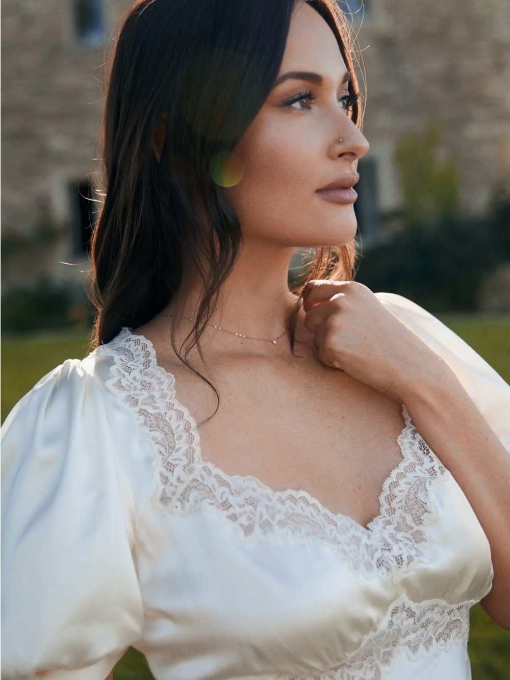 Kacey Musgraves Stella Lace Trim
Silk Midi Cream Dress - Picture 7 of 11